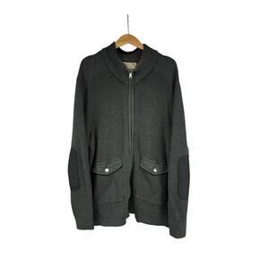 Duluth Trading Men's Burly Retirement Waffle Stitch Sweater Jacket Cotton 2XL